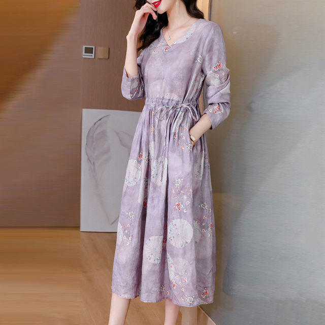 아뗄릭 코튼 린넨 스트링 빈티지 미디 롱 원피스 00575 빅사이즈 포함 16,890원