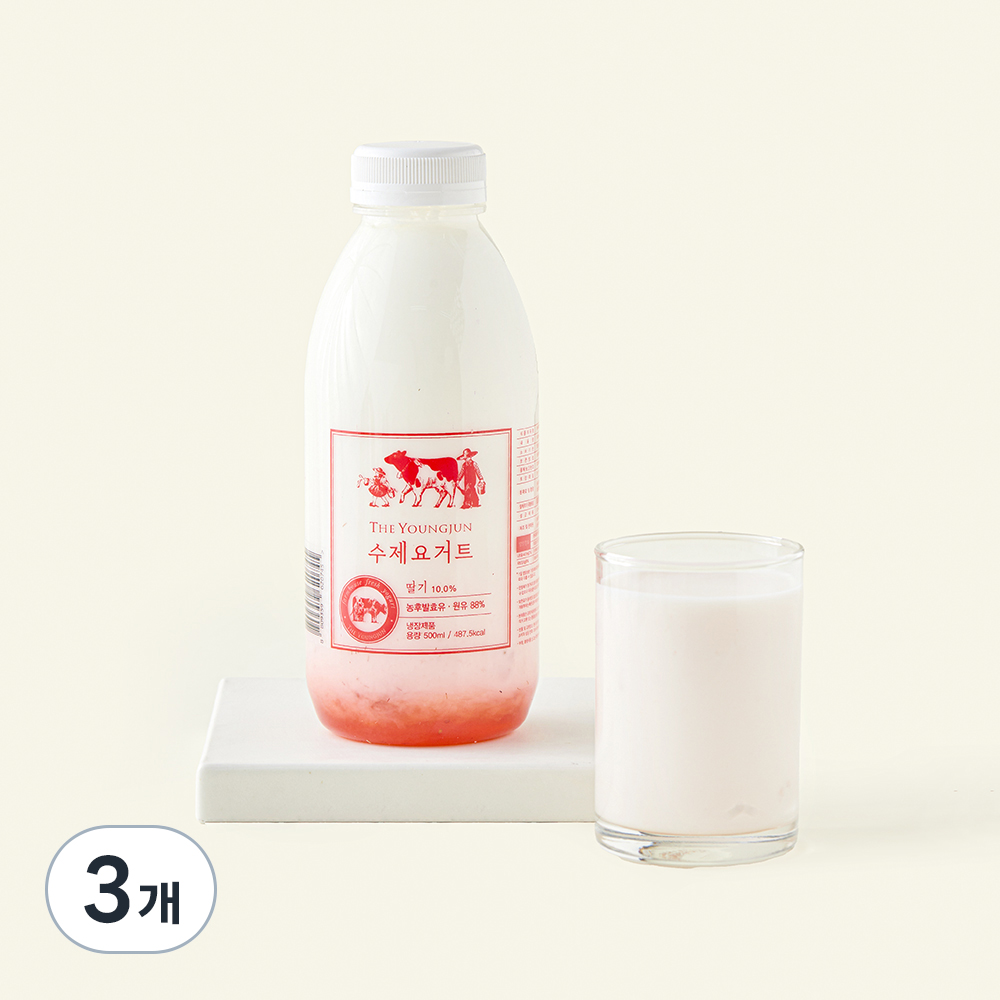 [로켓프레시] 영준목장 수제 요거트 딸기, 500ml, 1개입, 3개 16,820원