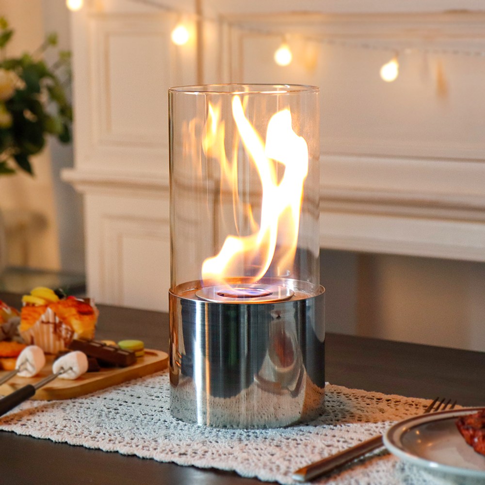 JHYDESIGN 불멍 미니화로 난로 불무드 에탄올램프 26cm, 1개, 은색 25,800원