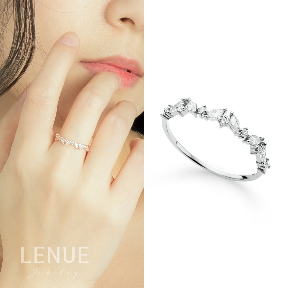 레뉴 리프 포인트 가드링 큐빅 반지 / 14K 골드 18K 레이어드 애끼링 우정링 279,000원