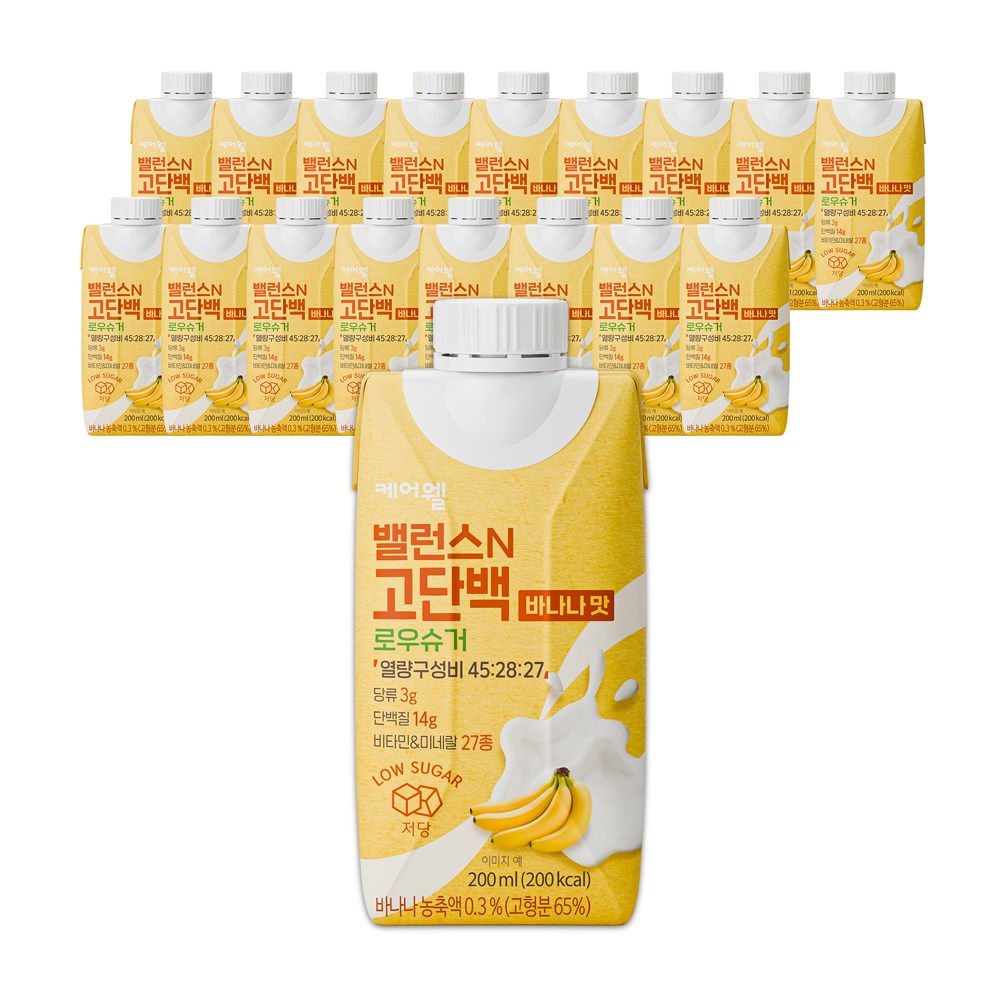 케어웰 밸런스N 고단백 바나나맛 로우슈거, 200ml, 18개 33,630원