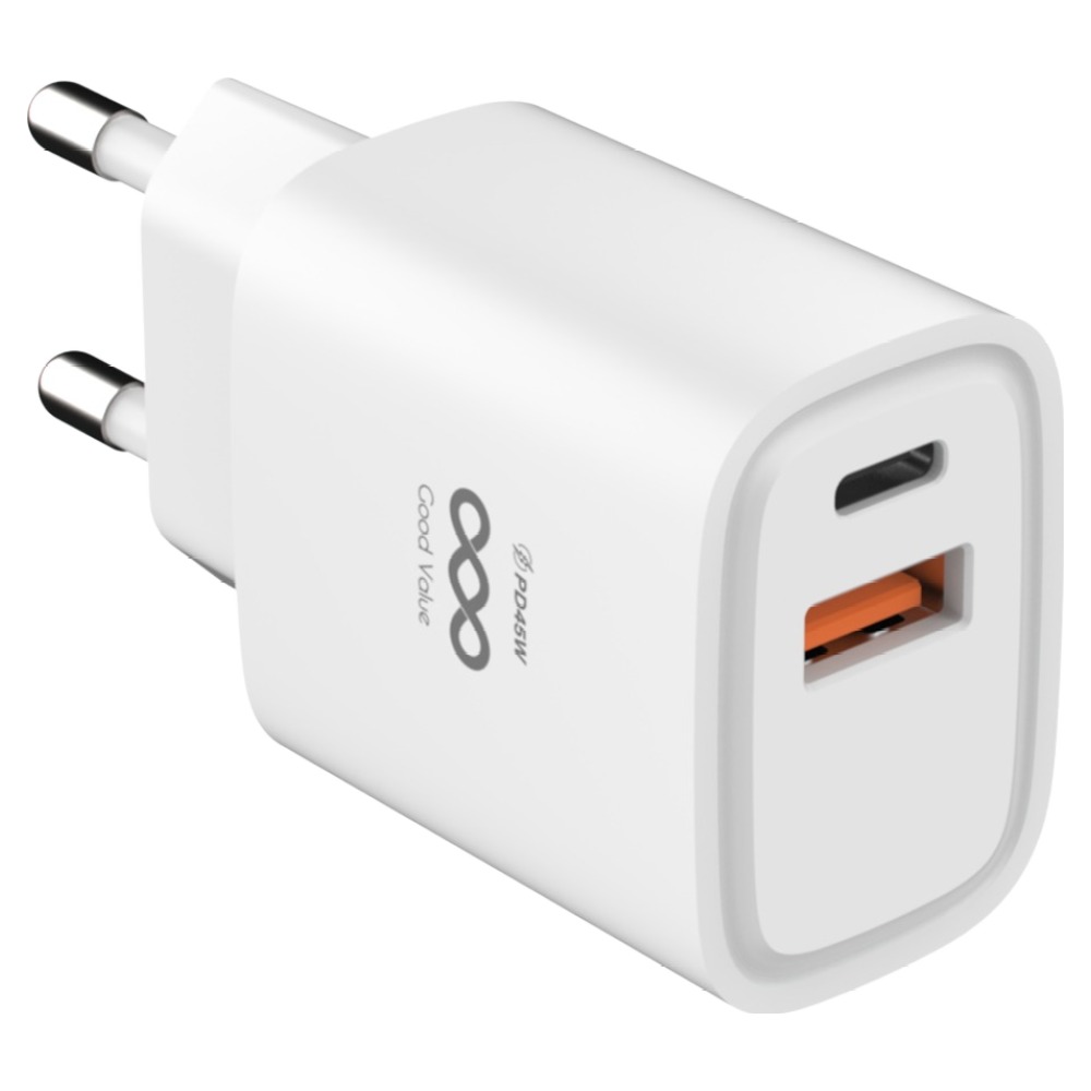 굿밸류 C타입 멀티 2포트 초고속 충전기 45W, 화이트, 1개 9,900원