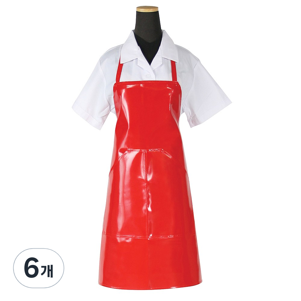 에이앤지 양면코팅 방수 주머니앞치마 소, 적색, 6개 34,200원
