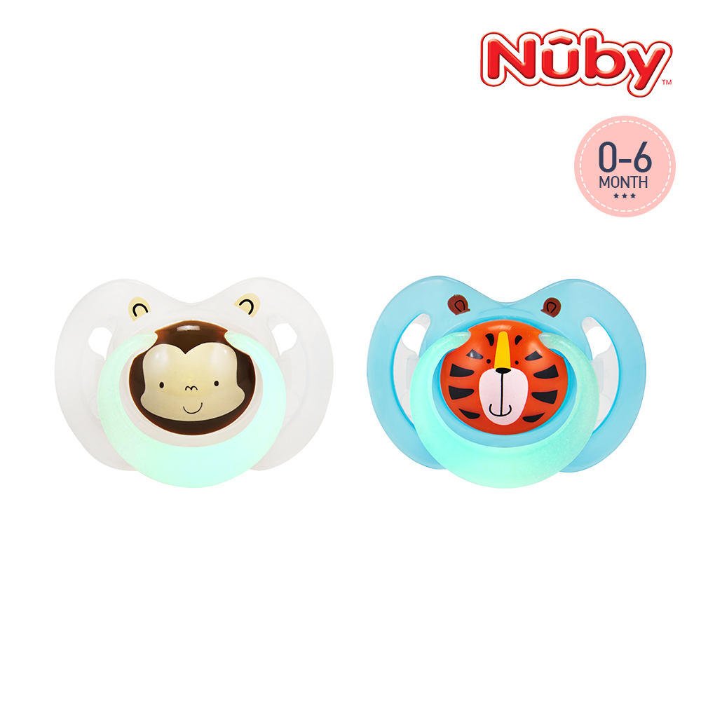 누비 동물친구 야광 노리개 젖꼭지 쪽쪽이(0~6개월), 1세트, 원숭이&호랑이, 1단계 6,900원