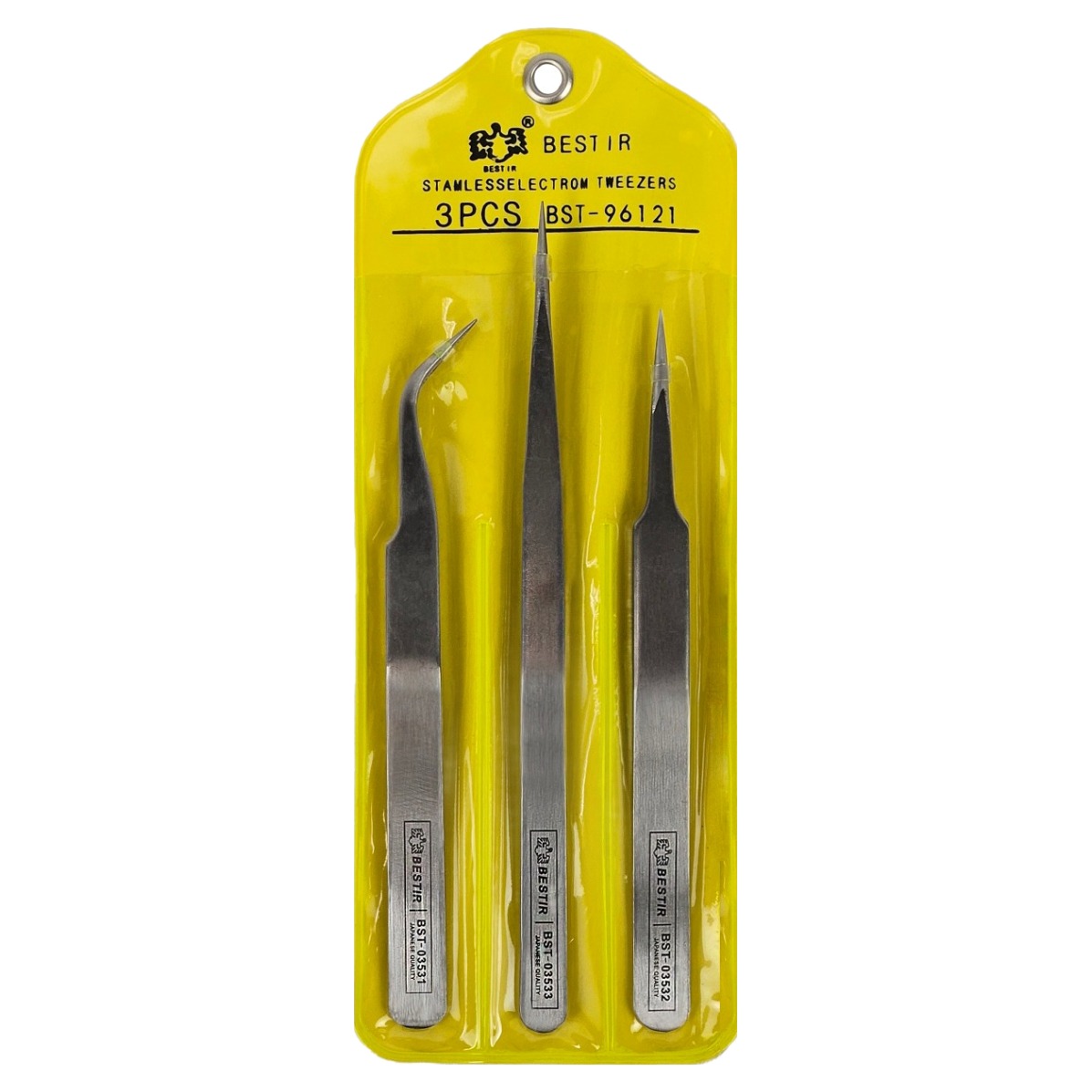 BESTIR 다용도 정밀 핀셋 3종 세트 BST-96121, 실버, 1세트 8,480원