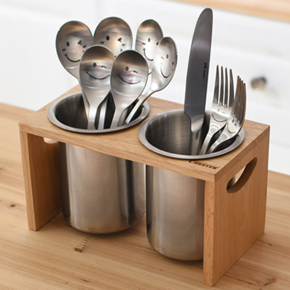 스텐수저통 물빠짐수저통 식기통 2구 16,390원