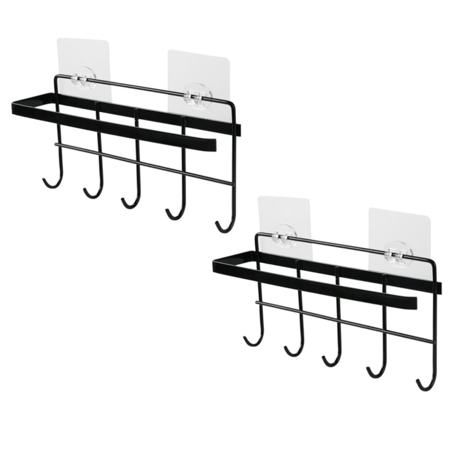 더벨라 무타공 틈새 선반 타올 행거 5구 후크걸이 2,850원