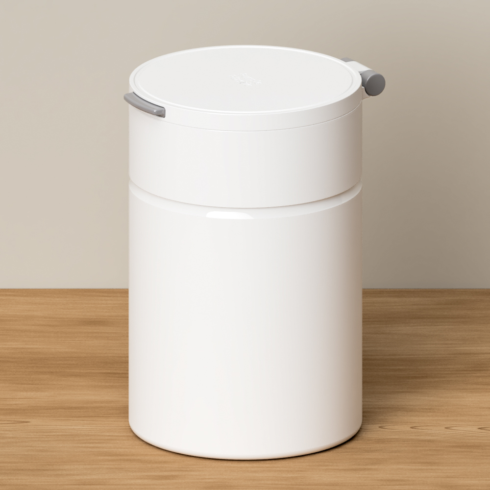 퍼플플라스틱 마그네틱 밀폐 원터치 음식물쓰레기통 3L, 화이트, 1개 32,800원