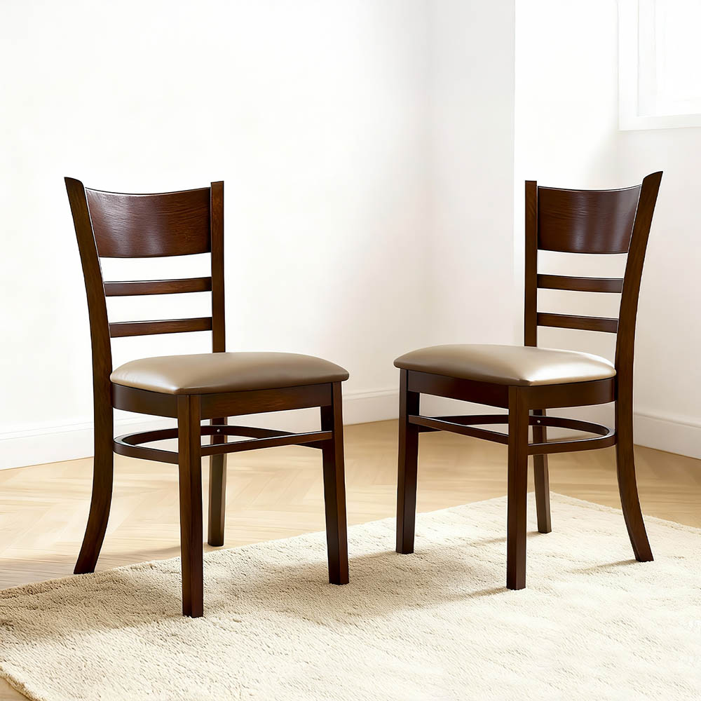 리비니아 케빈 카페 원목의자 2인용 식탁의자 인테리어의자 원목의자 카페의자 식당의자, 모카(가죽방석), 2개 65,700원