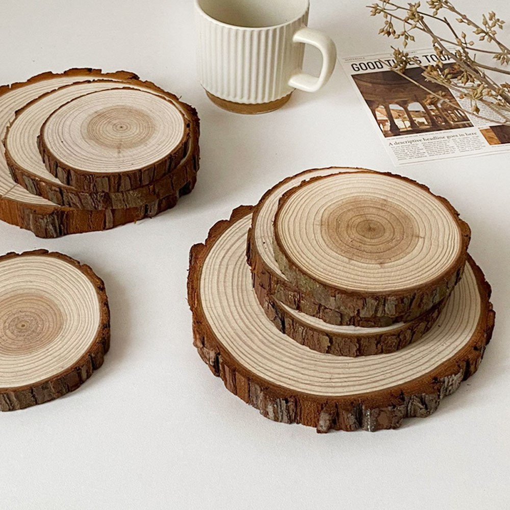 한소픈 나무 슬라이스 우드 코스터 캔들 디퓨터 받침 쟁반 소품 장식 원목 코스터 8,900원