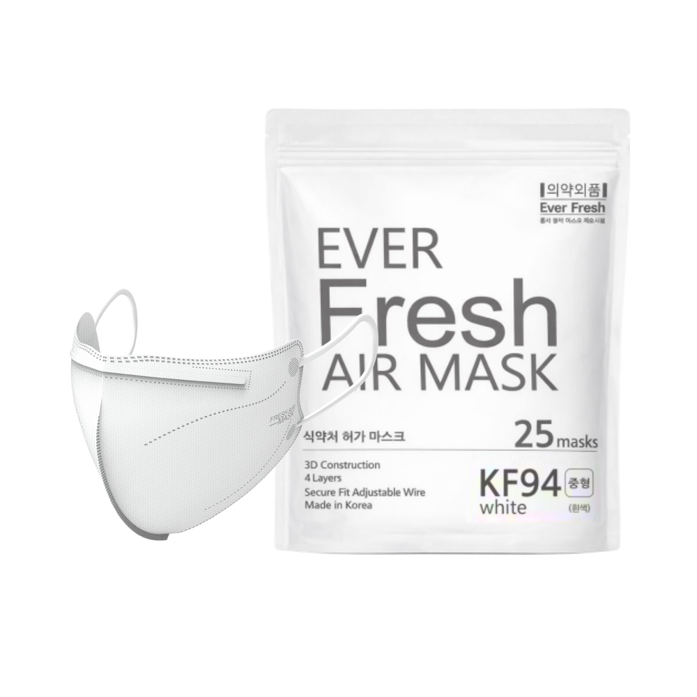 KF94 중형 에버프레쉬 에어 새부리형 마스크 지퍼백, 화이트, 1개, 25매입 13,800원