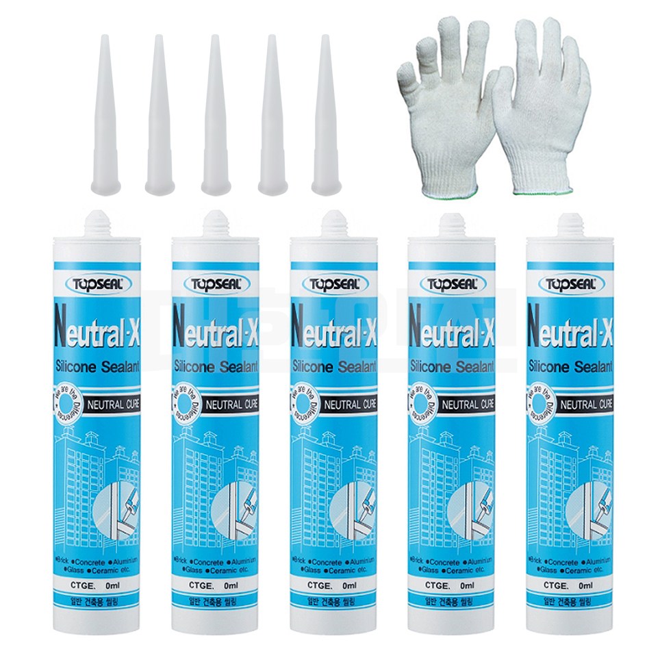 탑씰 무초산 실리콘 회색 방수 비초산 창틀 샷시 창호 걸레받이 노즐 면장갑 9,500원