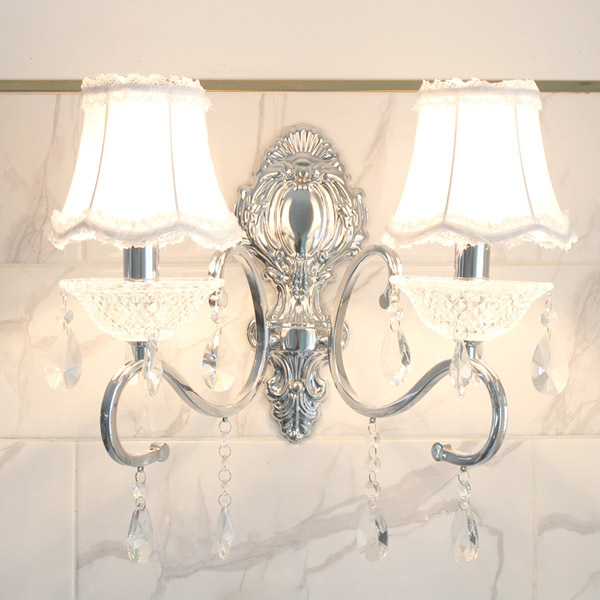 [데코하우스] 실루엣 크롬벽2등화이트갓/완조립상품(국내당일발송) 83,300원