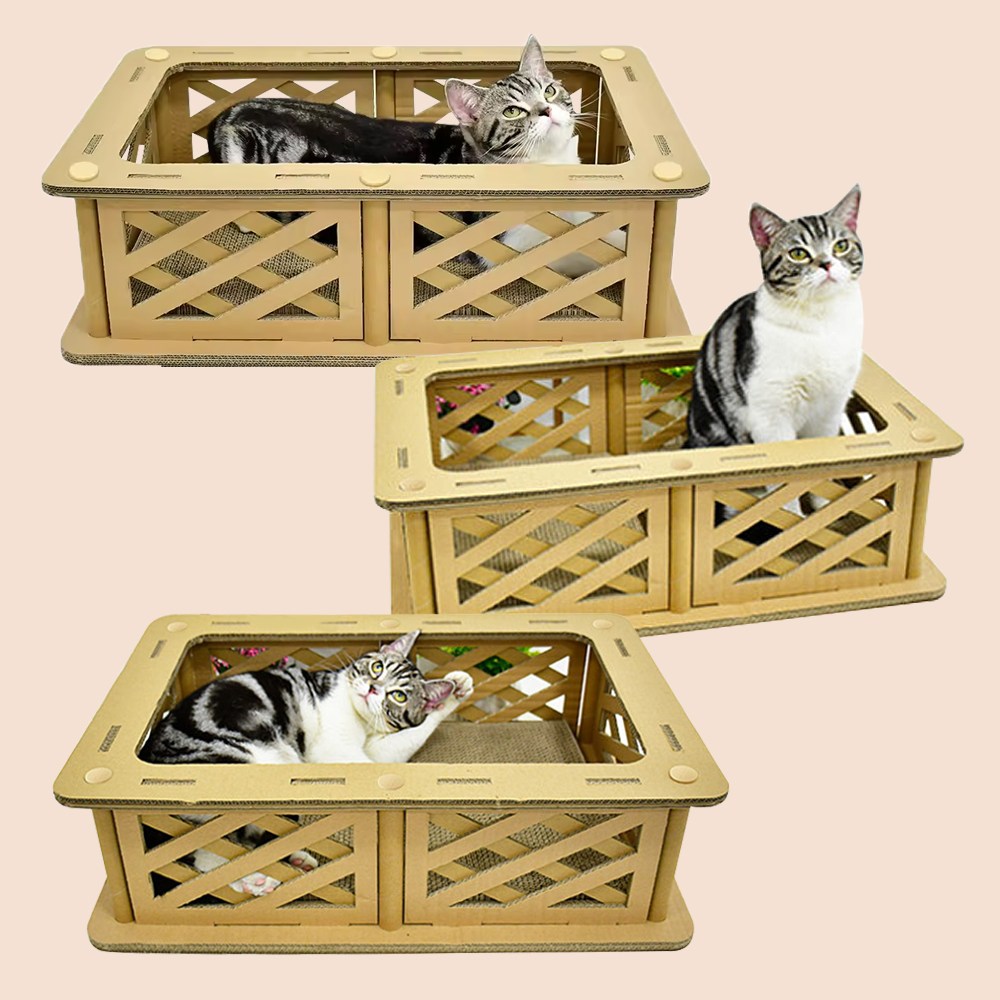 (당일발송) 이지유 고양이 골판지 스크래쳐 숨숨집 상자 종이 박스, 1개, 오픈형 8,900원