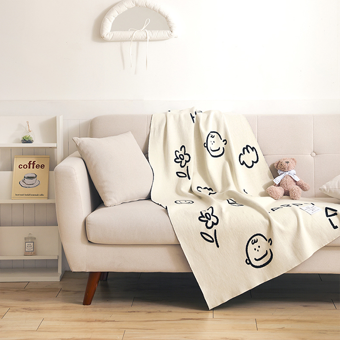 아르페지오베이직 인테리어템 워싱 양면 니트블랭킷 스마일즈 59,900원