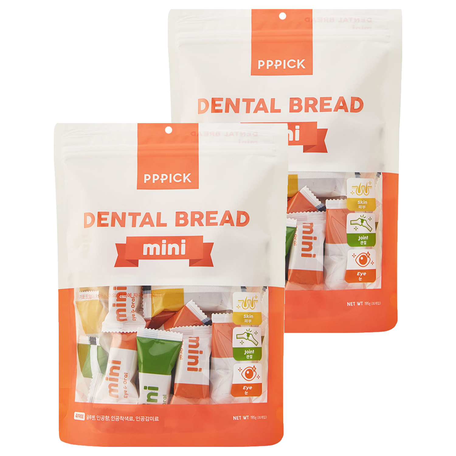 피피픽 덴탈 브래드 미니 강아지껌, 혼합맛(보스웰리아/피쉬콜라겐/결명자), 195g, 2개 32,500원