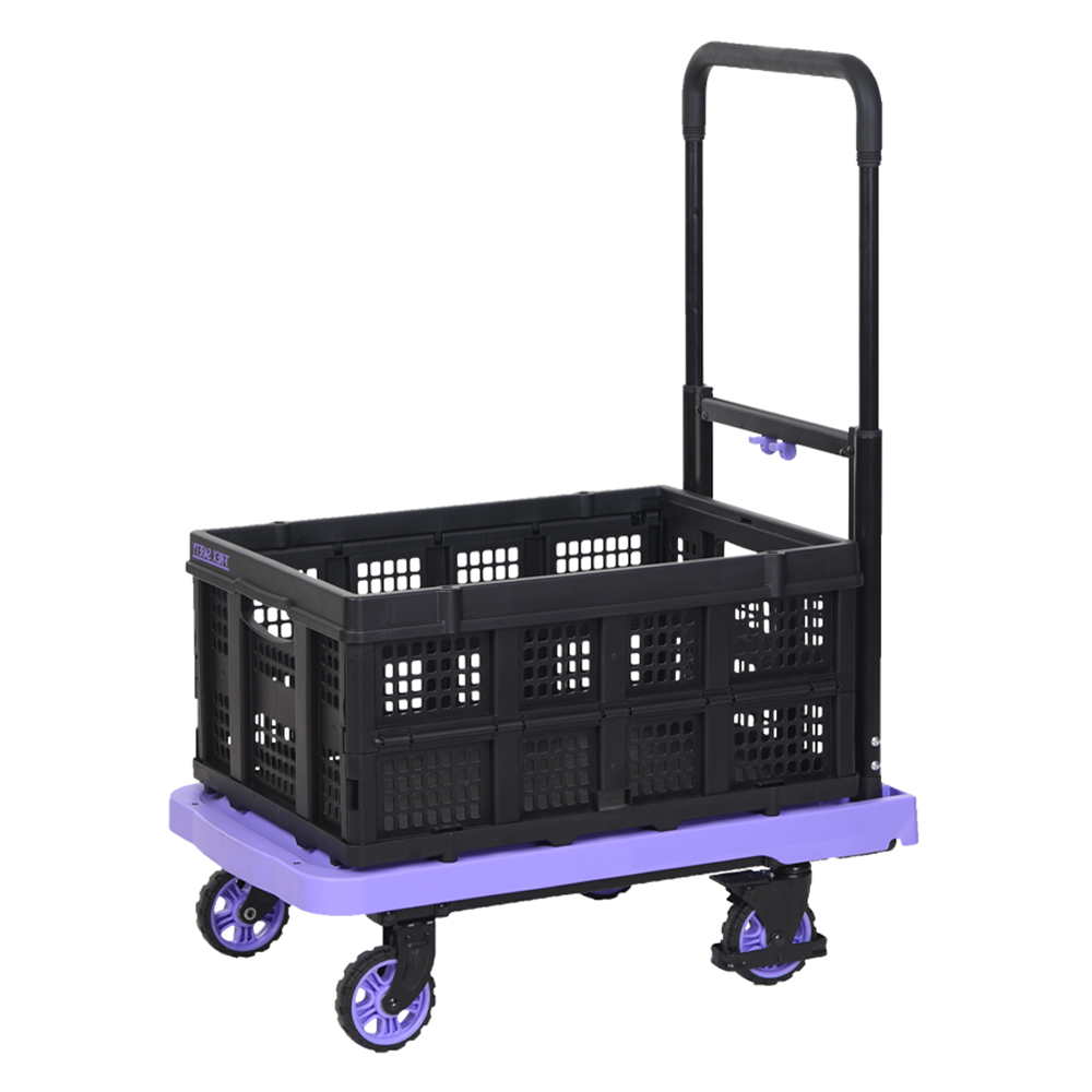 티렉스캐스터 플랫폼 접이식 핸드카트 브레이크형 중 + 폴딩박스 세트, 바이올렛(핸드카트), 1세트 88,900원