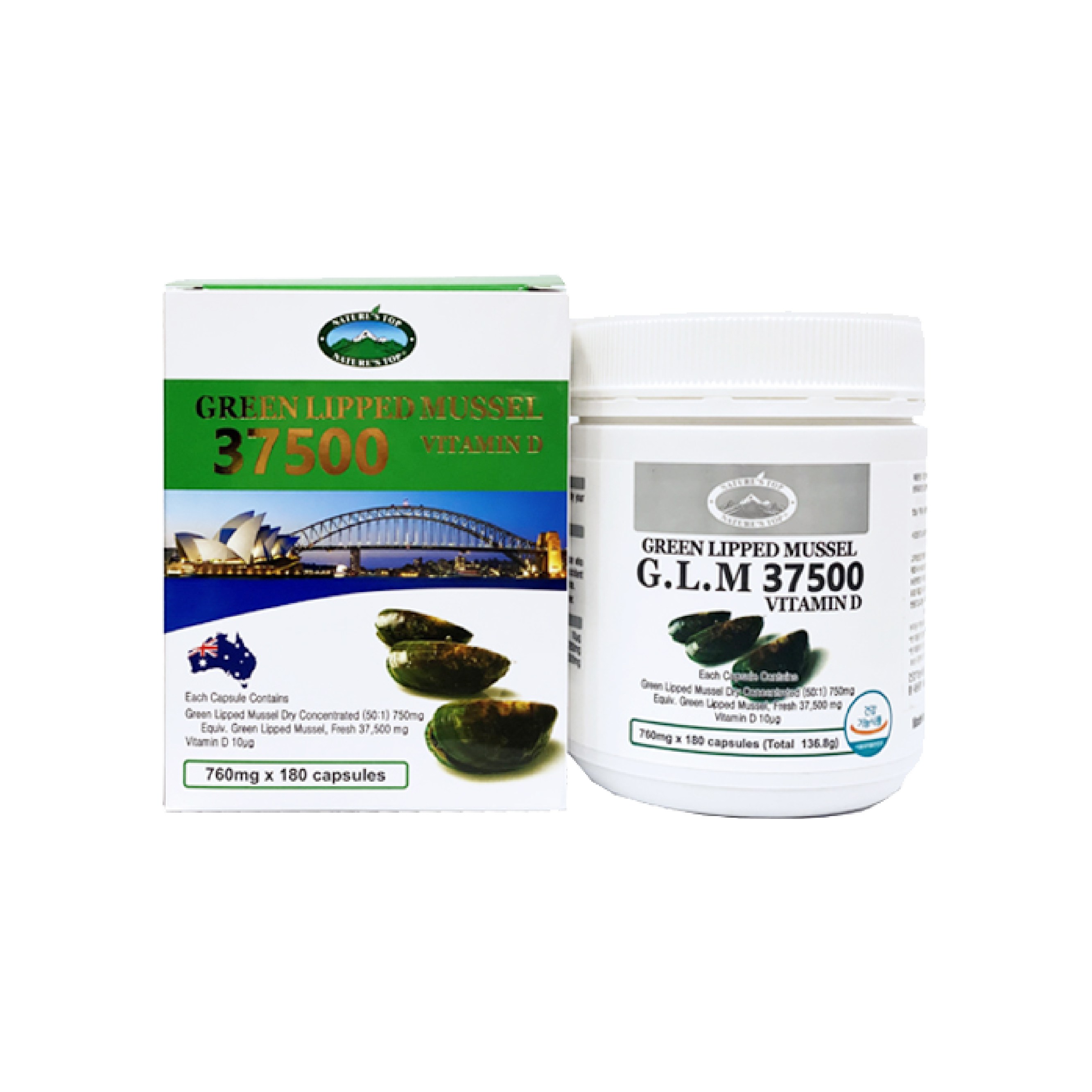 네이쳐스탑 뉴질랜드 지엘엠 GLM 37500 비타민D 초록입홍합, 180정, 1개 65,900원