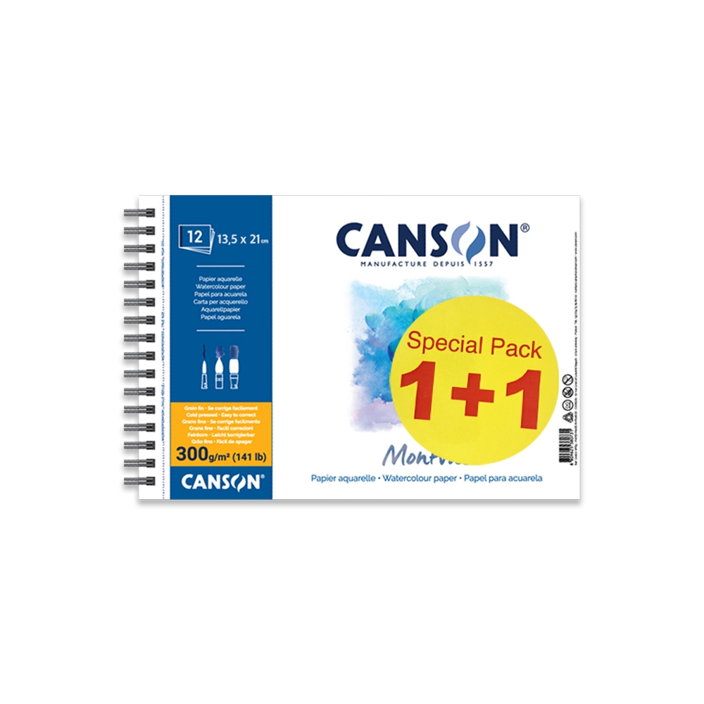 캔숀 몽발 수채 크로키북 스케치북 300g 스프링패드 13.5x21 12매 2개입 7,570원