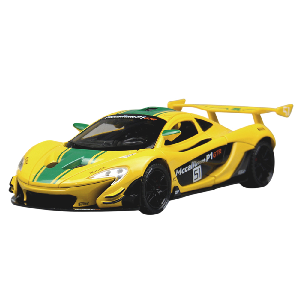마이카 다이캐스트 금속 1:22 맥라렌 P1 GTR 모델 자동차 모형 피규어 장식, 1개, 02.옐로우 39,800원