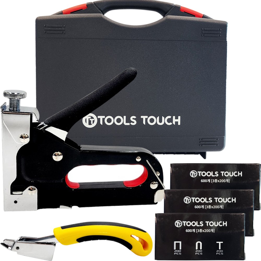 툴스터치 강도조절 수동 건타카 + 타카핀 제거기 + 타카핀 3종1800개 세트, 1개 21,900원