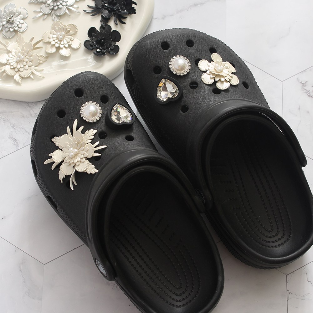 OK신꾸 플라워 슈참 아이보리 6P세트 슬리퍼 실내화 신발 꾸미기 악세사리 파츠 14,900원