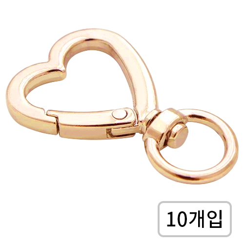 1991공구 하트 키링 고리 가방 부자재, 골드, 10개 14,000원