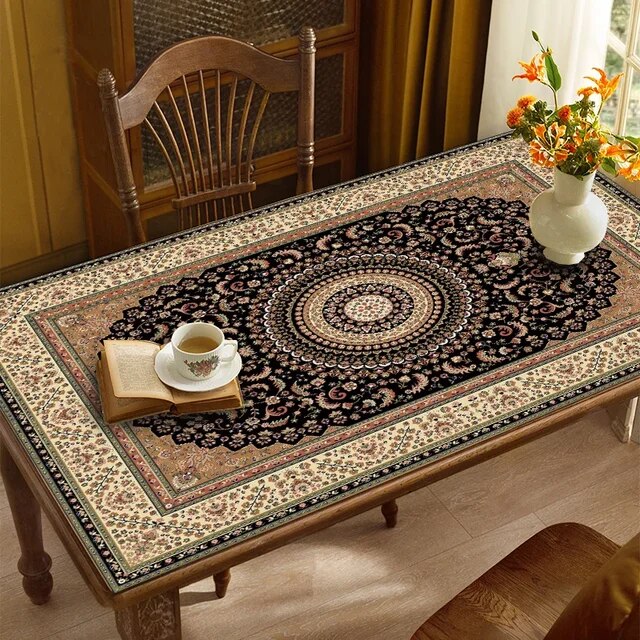 크리스마스 식탁보 홈카페 파티 테이블보 내유성 방수 PVC 가죽 단열 매트, TV 캐비닛 책상 커피 테이블 매트 장식, 128.YO660-ZD - 80x180cm 67,500원