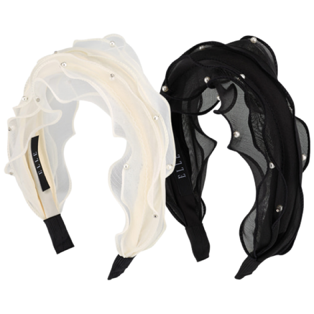 [엘르헤어] 진주 포인트 웨이브 헤어밴드 ELHB010 43,300원