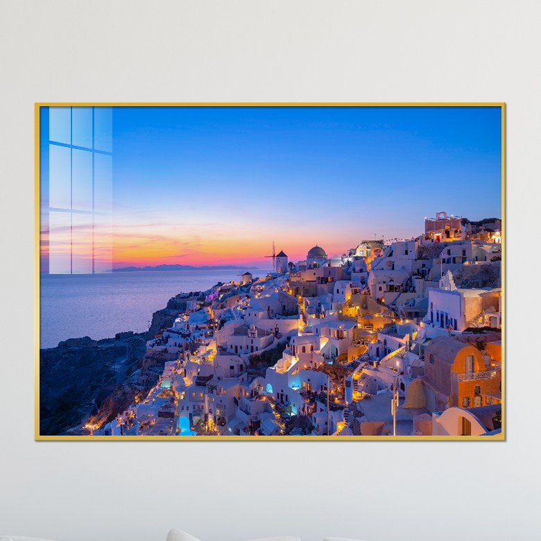아트블루 세계 명소 유럽 파리 에펠탑 풍경화 인테리어 액자, 5_산토리니섬 야경 풍경화 78,900원