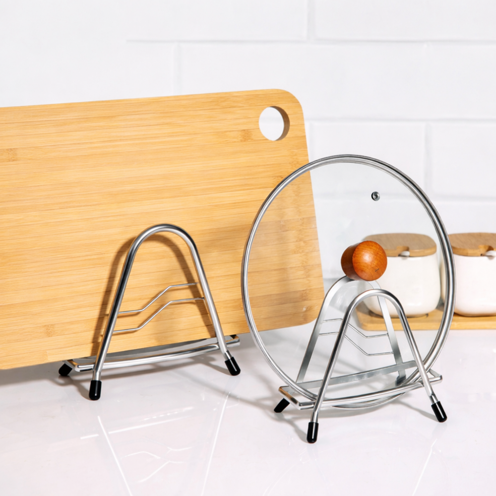 포스트머스 위생적이고 편리한 냄비 뚜껑 도마 거치대, 1개, 실버 8,600원