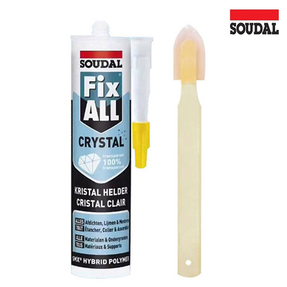 수달 픽스올 실리콘 Crystal 투명 냄새없는 고투명 방수 크랙보수 강력접착실리콘+헤라 세트 14,500원