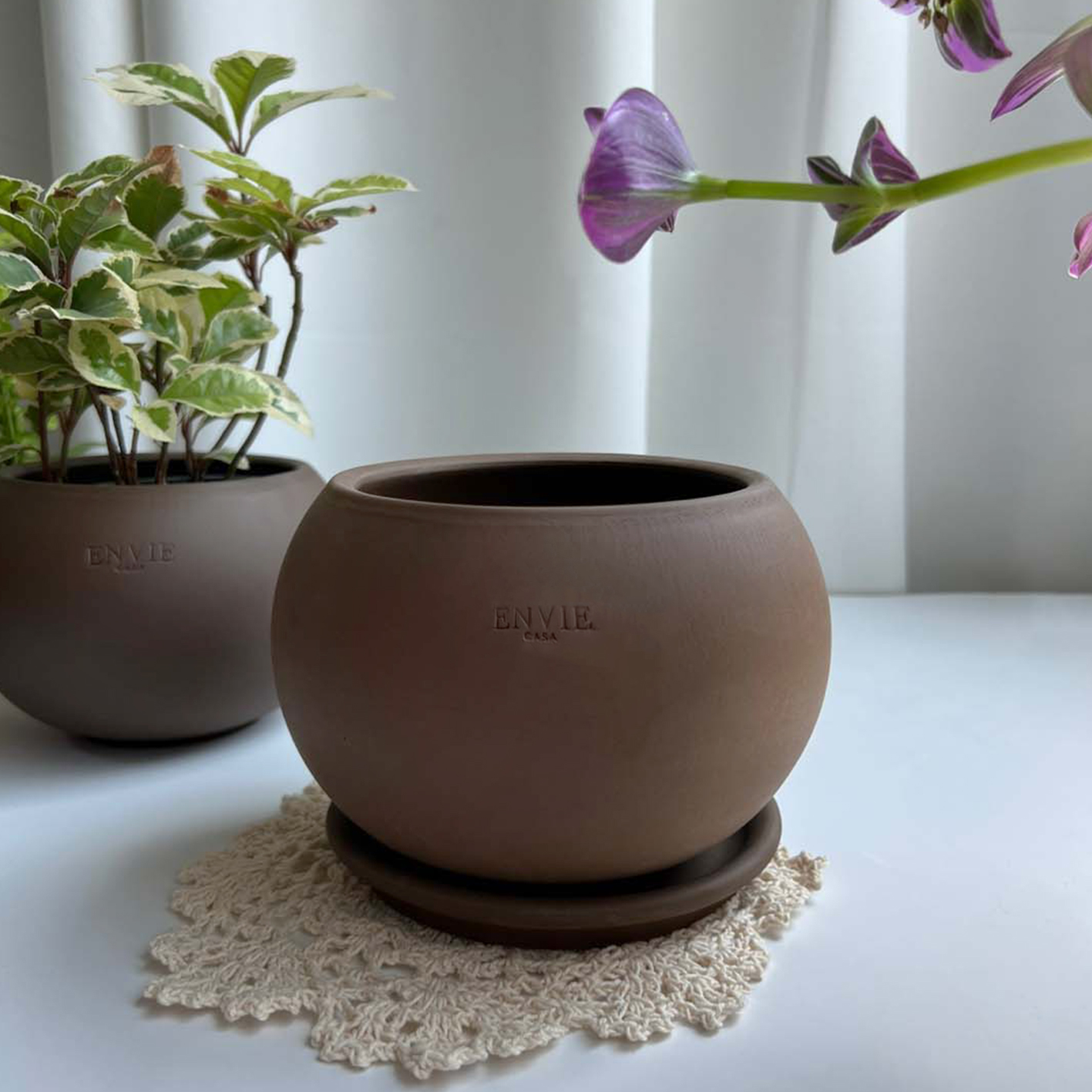 앙비까사 진주 토분 화분 + 받침 세트 14,750원