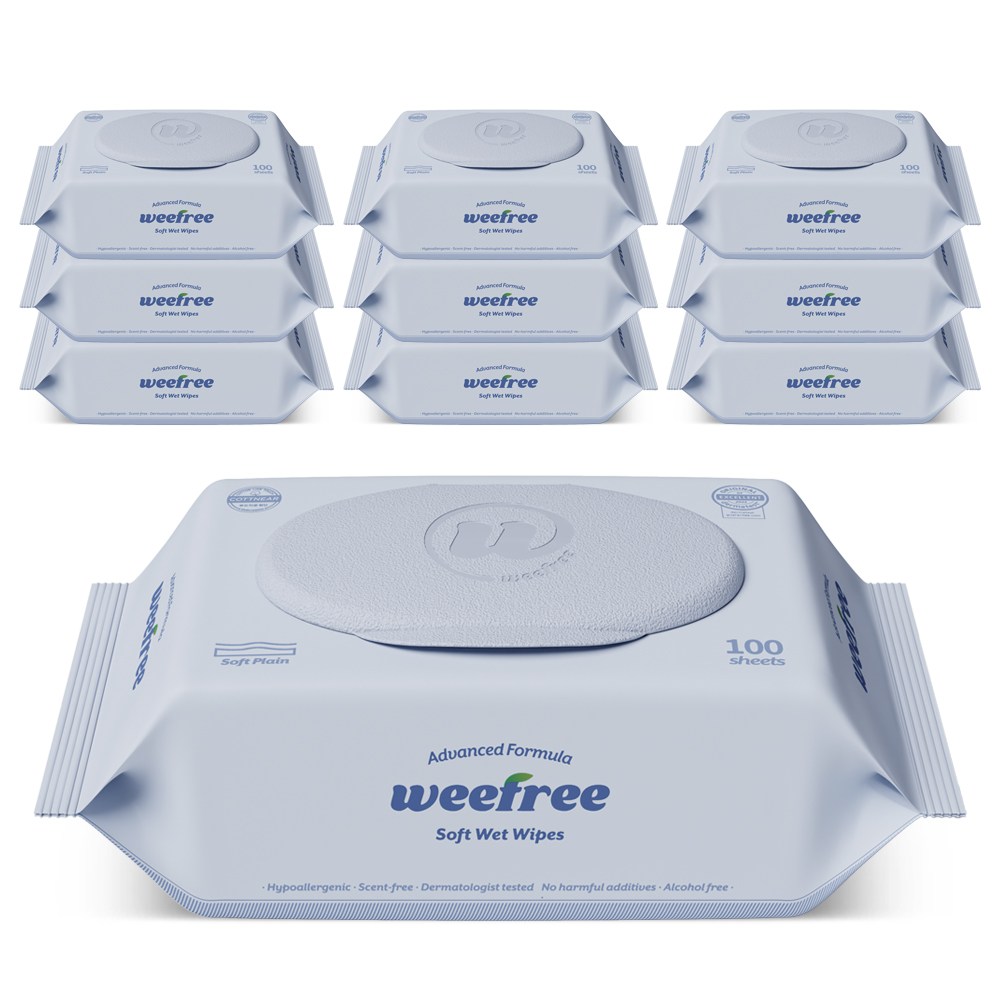 위프리 소프트 블루 아기물티슈 캡형, 10개, 100매, 50g 11,900원