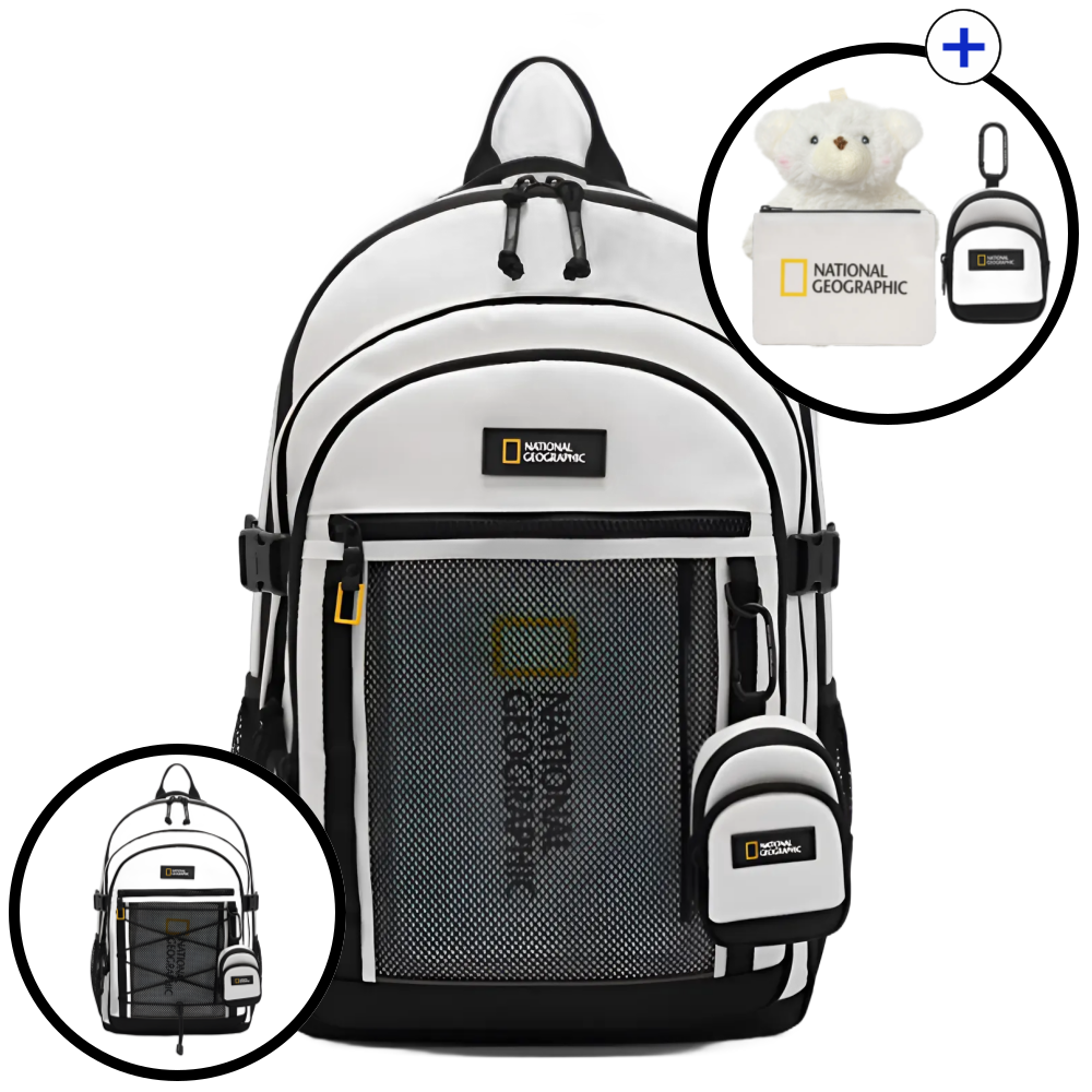 [국내매장판] 2025 내셔널지오그래픽 파치 백팩 미니 파우치 스트링 키트 블랙,아이보리,베이지 + 화이트 미니 곰돌이 가방고리 148,900원