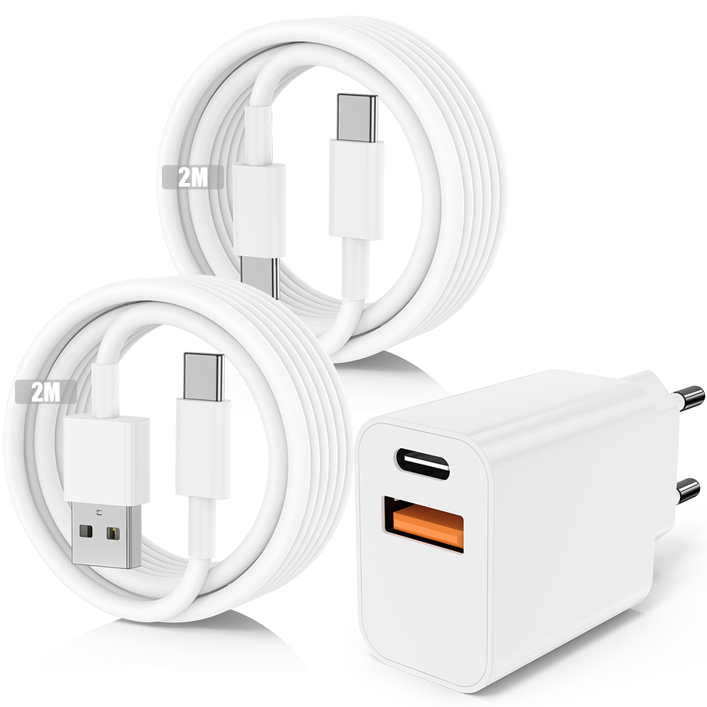 루미아코어 20W 2포트 멀티 PPS PD3.0 초고속 충전기 + C타입-C타입 케이블 2m *2 세트, 화이트, 1개 13,800원