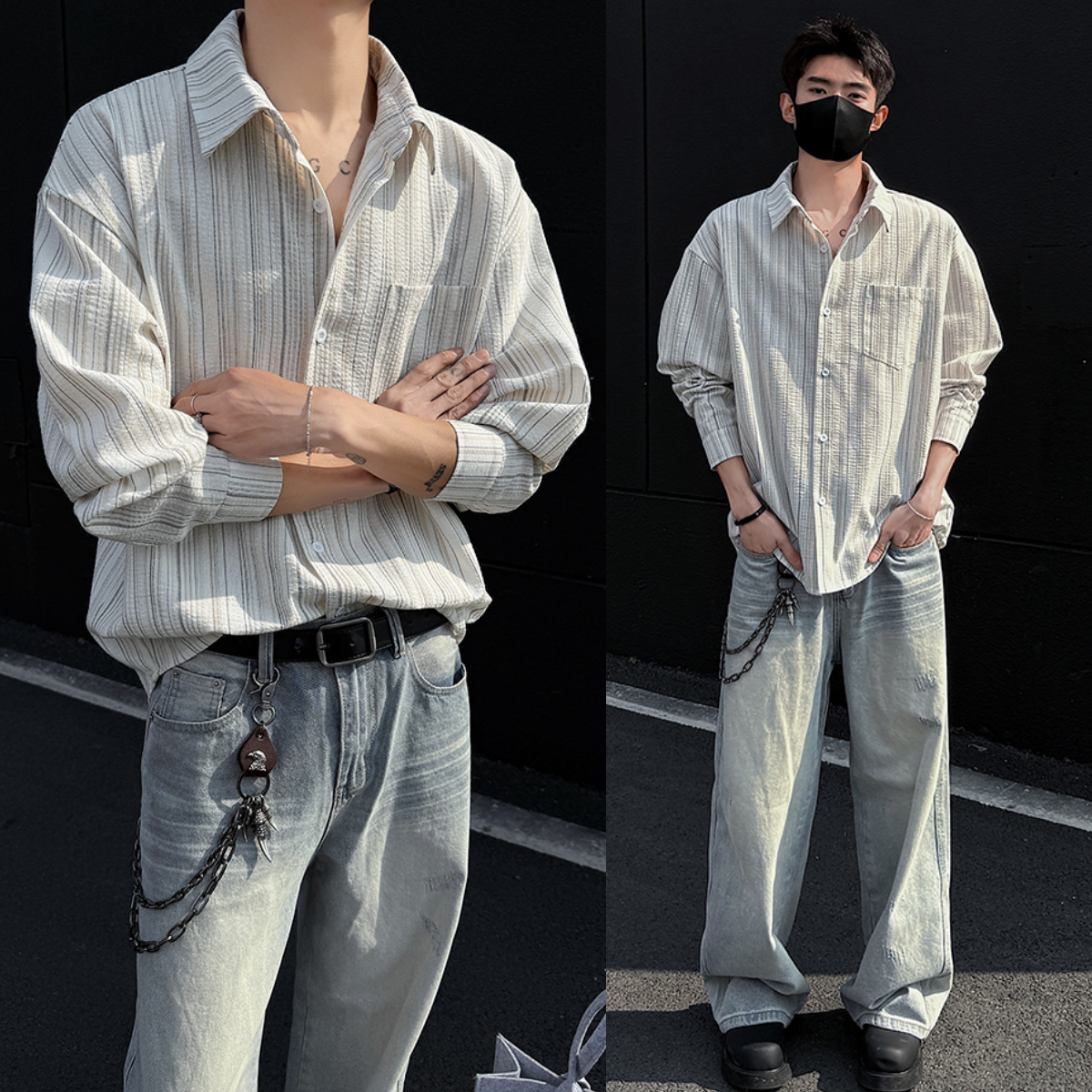 Asure 남성셔츠 스트라이프셔츠 긴팔셔츠 남방 옥스포드셔츠 31,880원