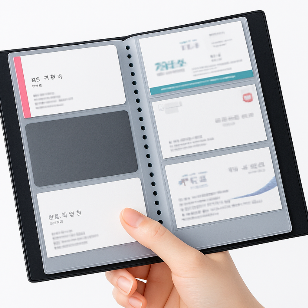 태스_ 깔끔 정리 명함집 1P 156매/180매 명함 케이스 정리 꽂이 통, 6단, 156매 단색 5,800원