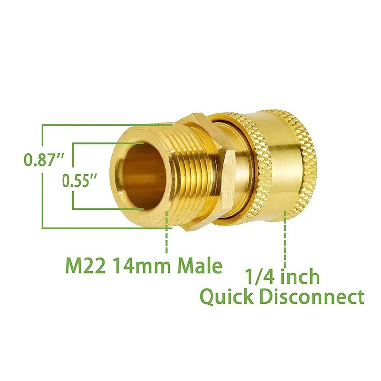 압력 와셔 어댑터 세트 커플러 M22-14mm/15mm ~ 1/4 물총 호스 용 퀵 연결 회전 액세서리 9,500원