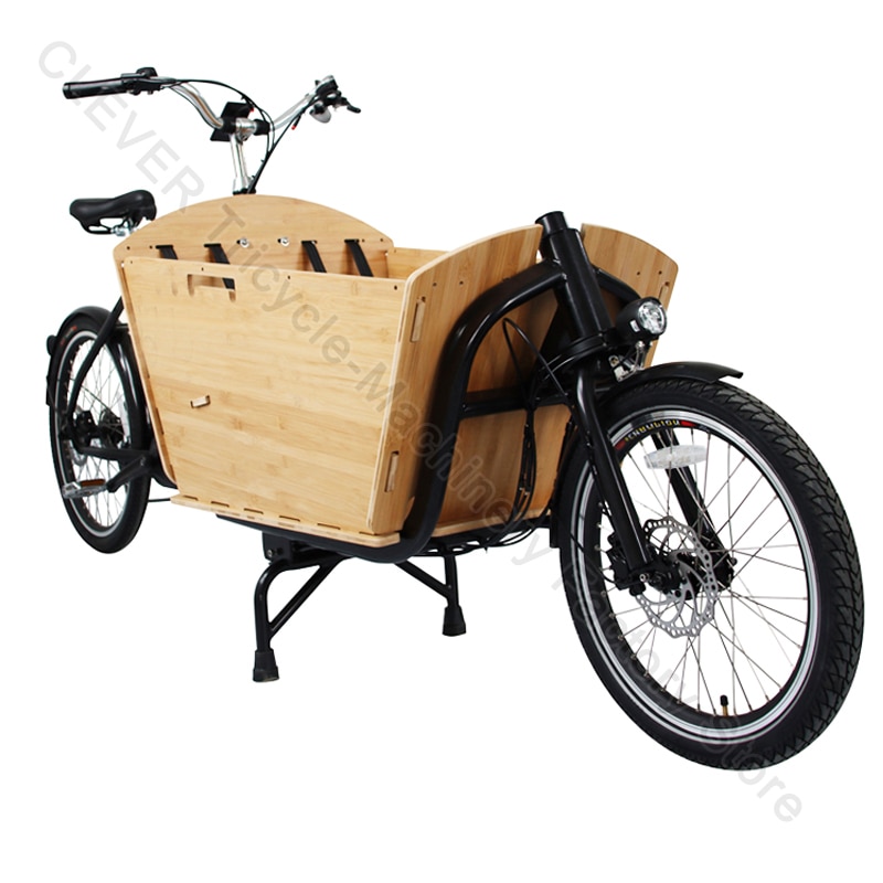 용 전기자전거 전기 가족 카고 바이크 2 륜 중반 드라이브 자전거 네덜란드산 리튬 배터리 포함 대나무 상자 3,068,540원
