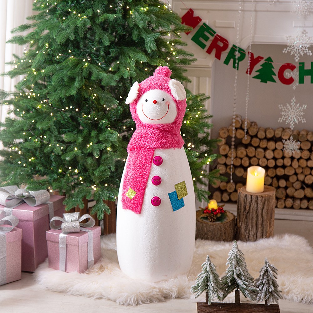 [데코봉봉] 겨울 포토존 핑크 모자 눈사람 (80cm) 대형눈사람 눈사람인형 크리스마스 크리스마스눈사람 크리스마스장식 크리스마스소품, 겨울 포토존 핑크 모자 눈사람 (80cm) 79,000원