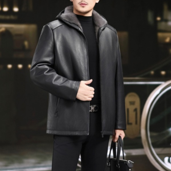 가죽점퍼 밍크 자켓 레더 가을 겨울 남성 캐주얼 남자 바이크 퍼 재킷 오토바이 블루종 무스탕 라이더 3,644,400원