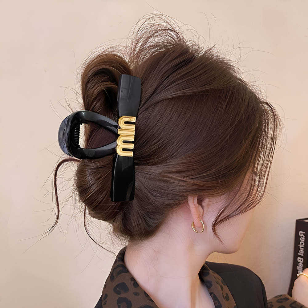 러키유니 민포인트 데일리 예쁜올림머리 리본 헤어집게핀 10cm 18,000원