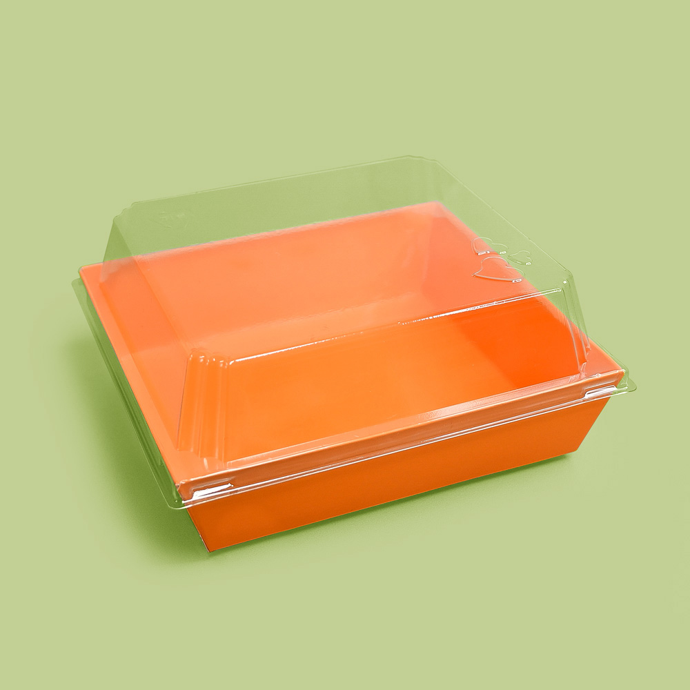 샌드위치 조각케이크 마카롱 포장용기 정사각 일회용 도시락 오렌지 126,500원