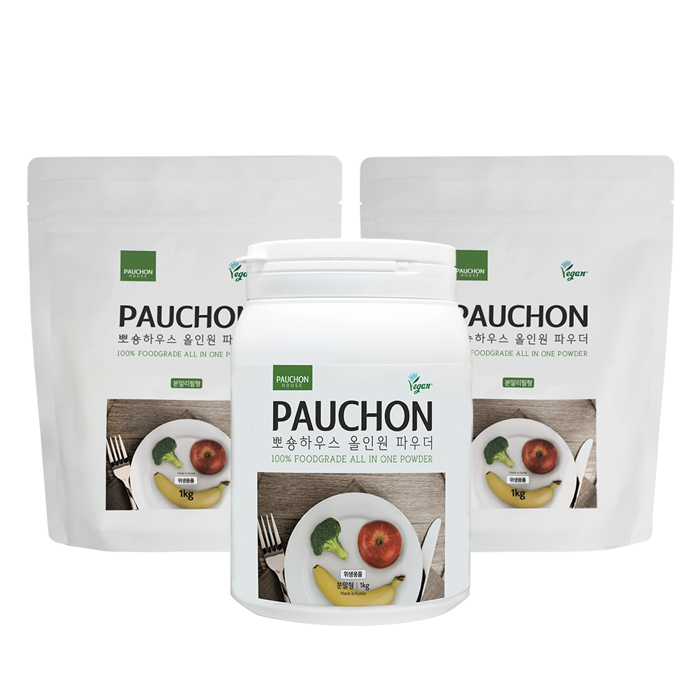 뽀숑하우스 올인원파우더 알뜰세트 3kg (본품1+리필2) 과일 야채 젖병 식기세척기 세제 29,800원