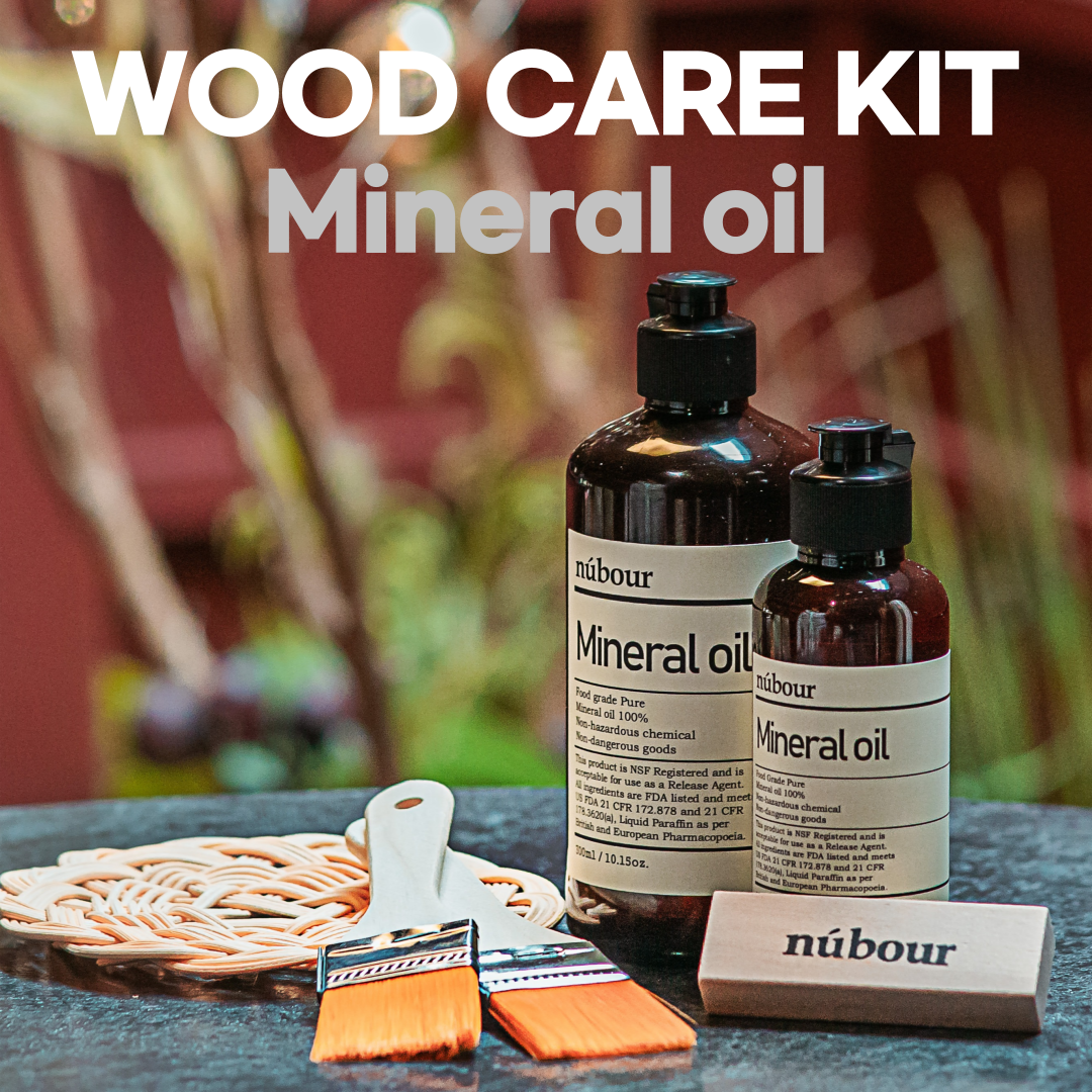 누보어 나무 도마 라탄 관리 오일 키트 (오일+사포+브러쉬) 8,000원