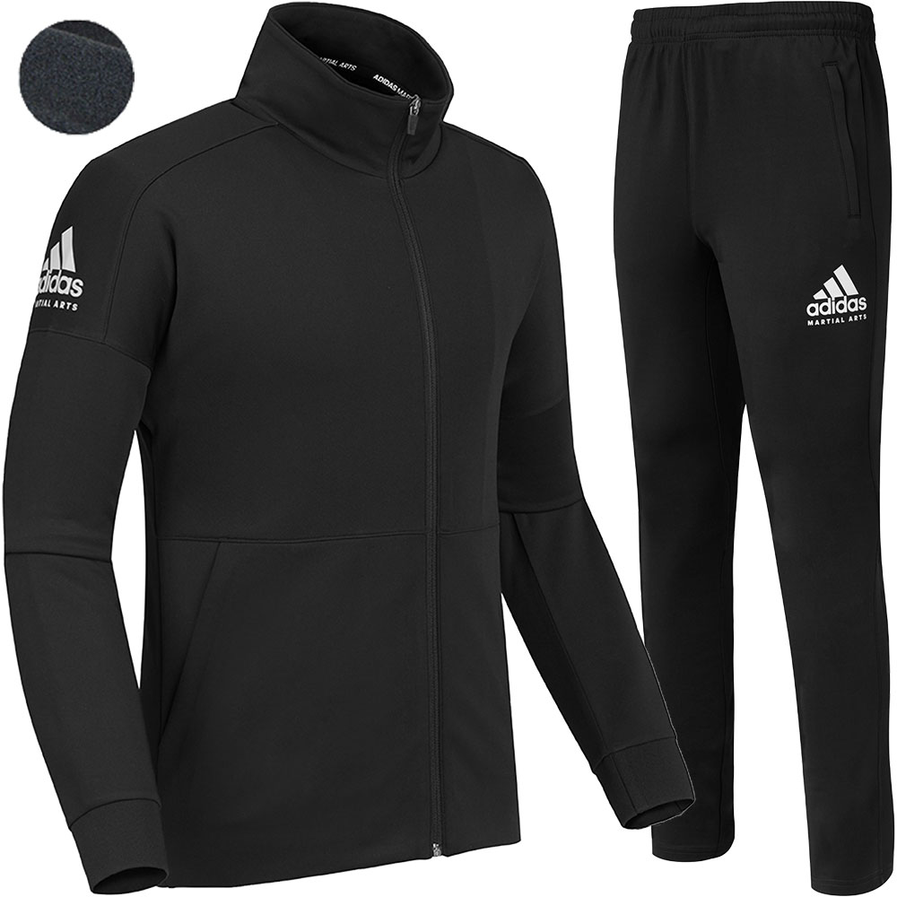 아디다스 컴뱃스포츠 마샬아츠 기모 트레이닝 세트 져지 집업 트랙탑 TR72 블랙 남여공용 + 마스크 129,000원