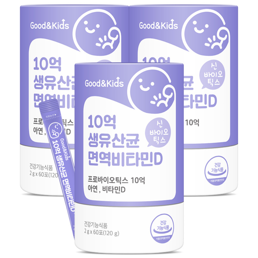 굿앤키즈 어린이 10억 생유산균 면역비타민D / 아연 함유 요구르트맛 37,900원