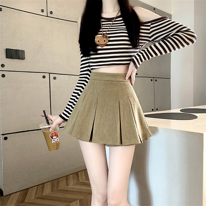 cammello 여성 코듀로이 플리츠 미니스커트 가을 겨울 골덴 치마 17,770원