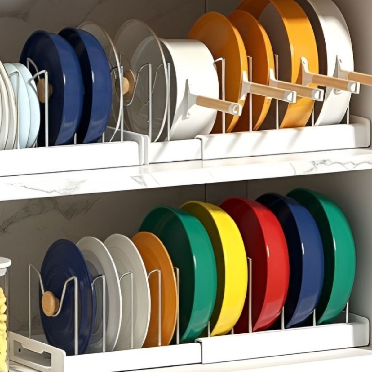 아르코앤코 냄비뚜껑 정리대 접시꽂이 화장형 후라이팬 도마 거치대, 아이보리 15,750원